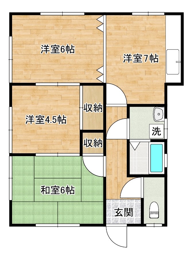 グランデージ徳吉Ａ 102号室 間取り