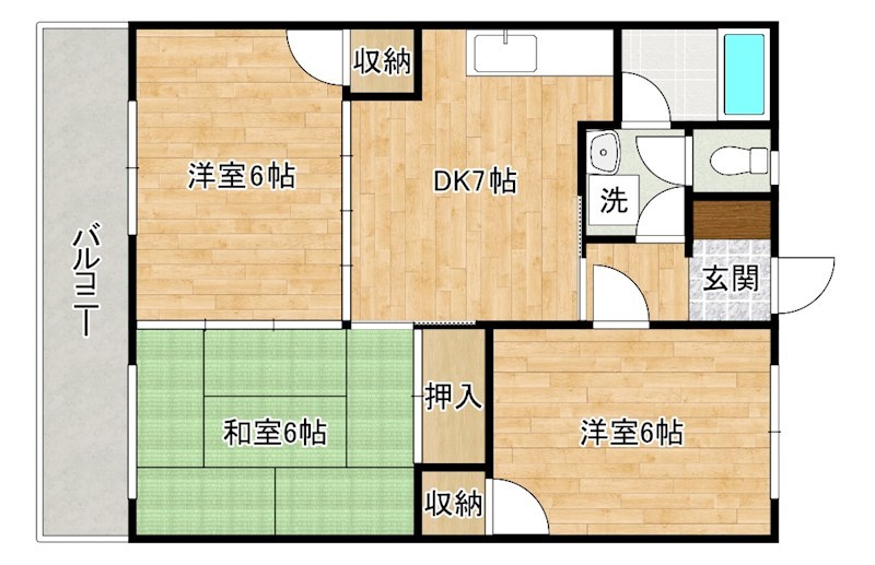 サンハイムヨシミ 302号室 間取り