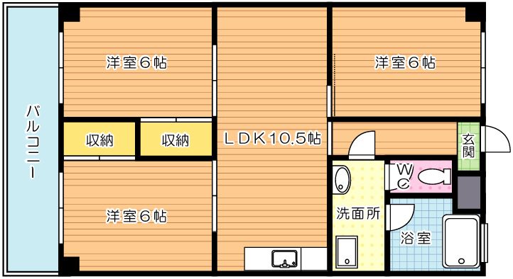 ハイツシーサイドⅠ  106号室 間取り
