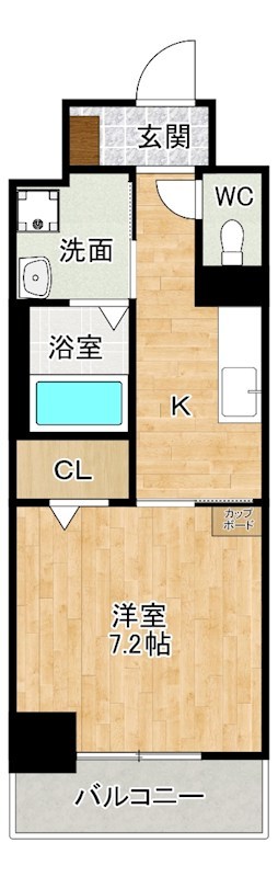 the STAGE 中津口  1003号室 間取り