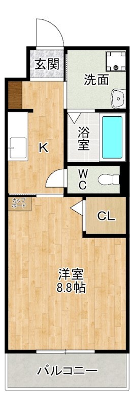 the STAGE 中津口  202号室 間取り