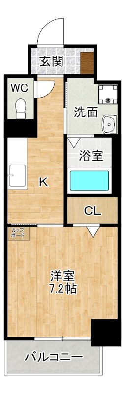 the STAGE 中津口  204号室 間取り