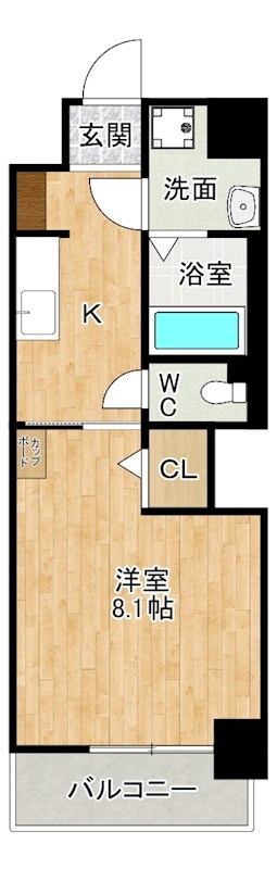 the STAGE 中津口  206号室 間取り