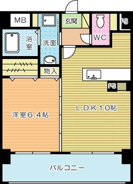 ノースステイツ片野 303号室 間取り
