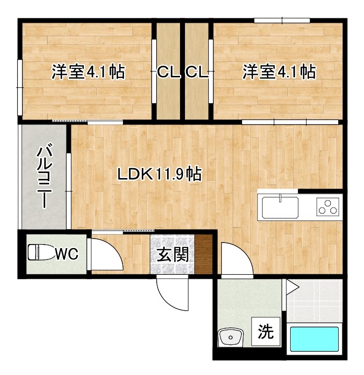 Ｄｅｌｉｃａ城野（デリカ城野） 間取り