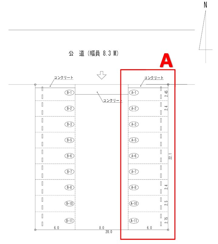 ウエストパーキングA(N197) 間取り