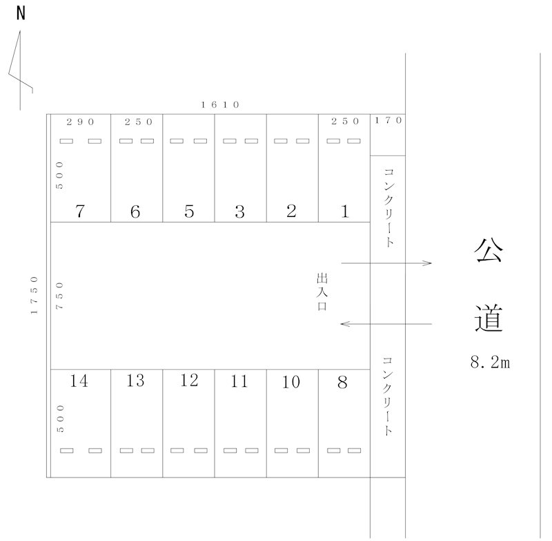 立石北駐車場(N168) 間取り