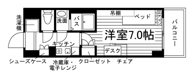 学生会館 エンブルエール浜松城北 間取り
