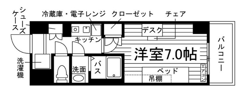 学生会館 エンブルエール浜松城北 間取り