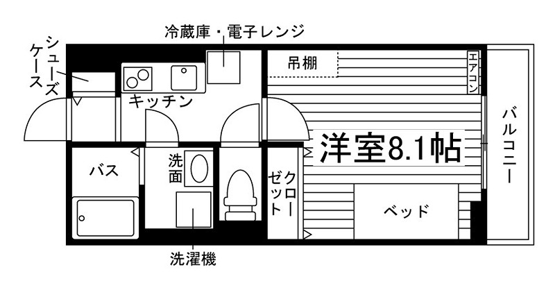 (仮称)栗真町屋町学生アパートメントA 間取り
