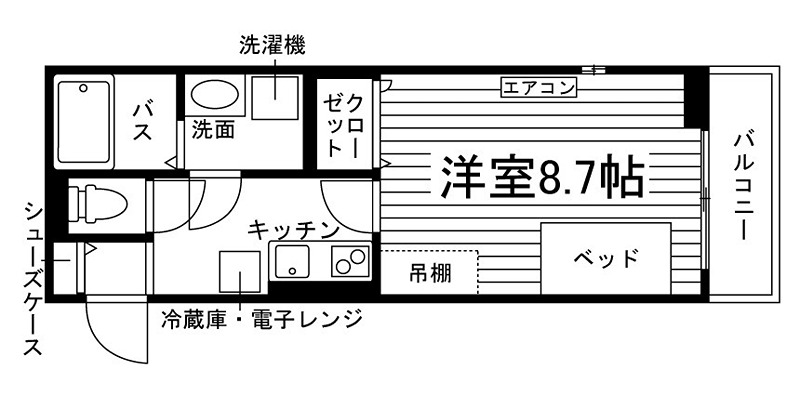 (仮称)栗真町屋町学生アパートメントA 間取り