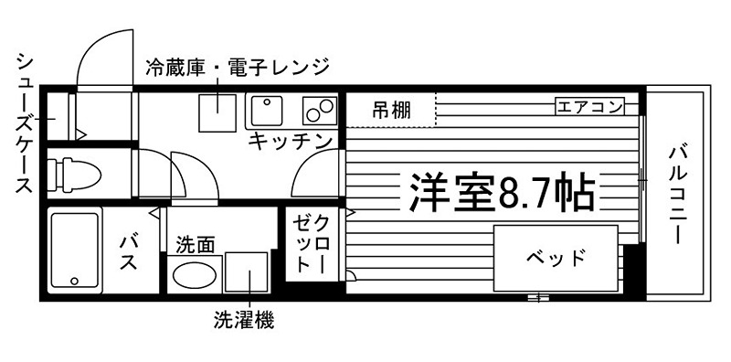 (仮称)栗真町屋町学生アパートメントA 間取り