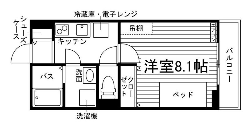 (仮称)栗真町屋町学生アパートメントA 間取り