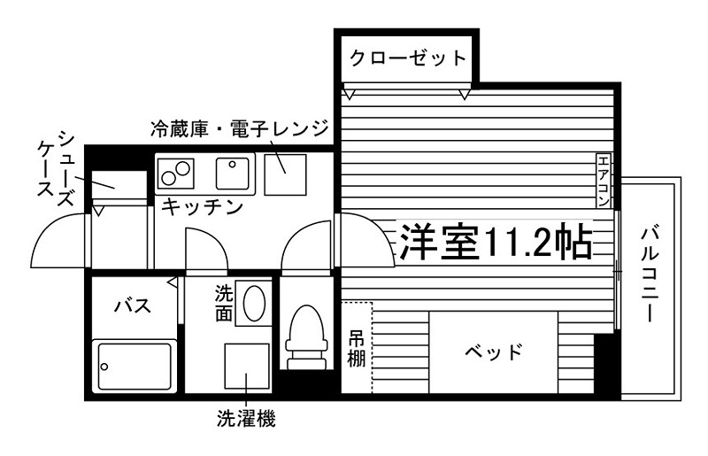 (仮称)栗真町屋町学生アパートメントA 間取り