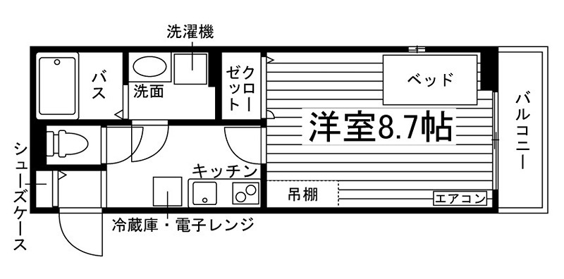 (仮称)栗真町屋町学生アパートメントA 間取り