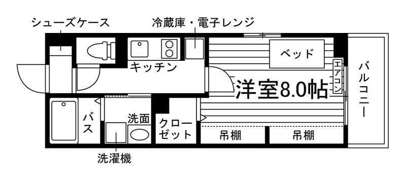 （仮称）三重江戸橋学生アパートメント 間取り
