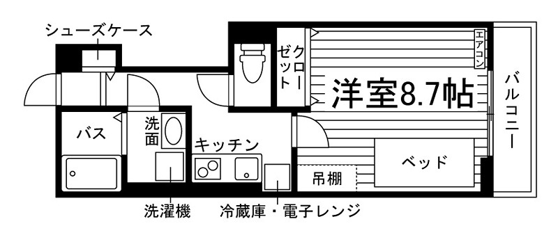 （仮称）栗真町屋町学生アパートメントB 間取り