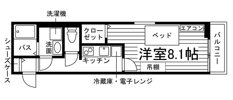 （仮称）栗真町屋町学生アパートメントB 間取り