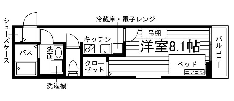 （仮称）栗真町屋町学生アパートメントB 間取り