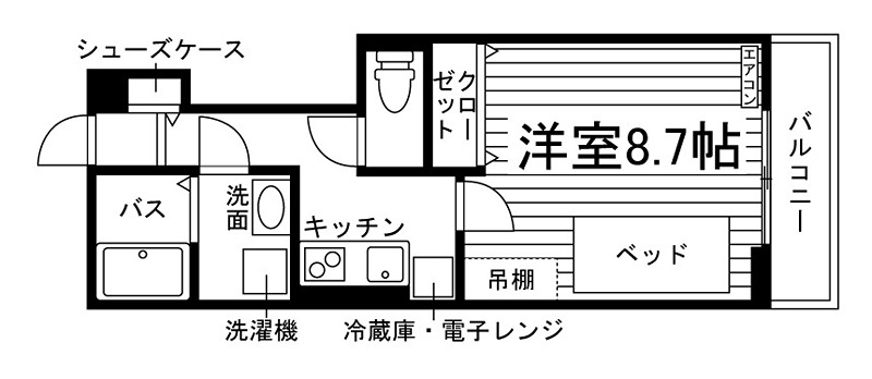 （仮称）栗真町屋町学生アパートメントB 間取り