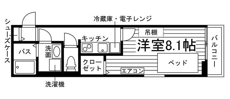 （仮称）栗真町屋町学生アパートメントB 間取り