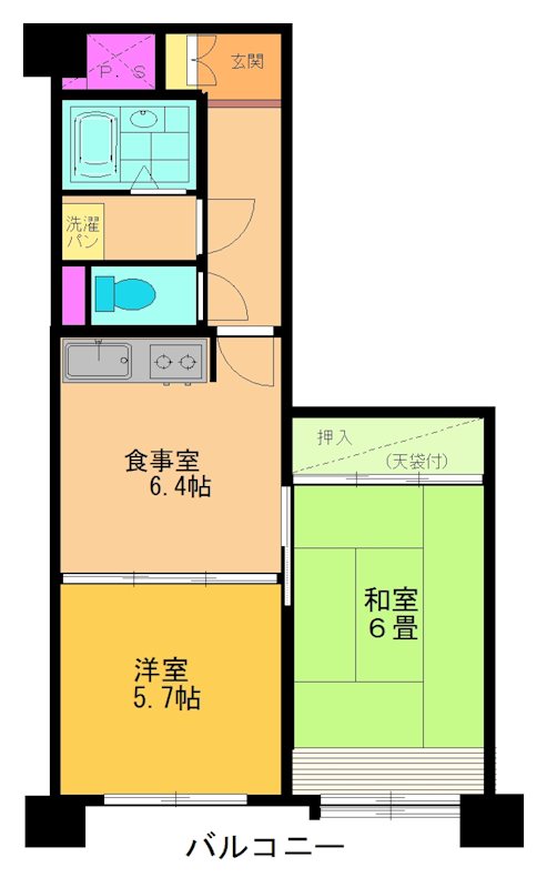 ライオンズマンション清水台  802号室 間取り