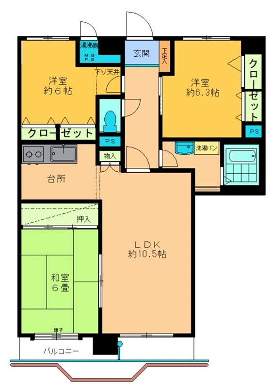 ライオンズマンション清水台 間取り図