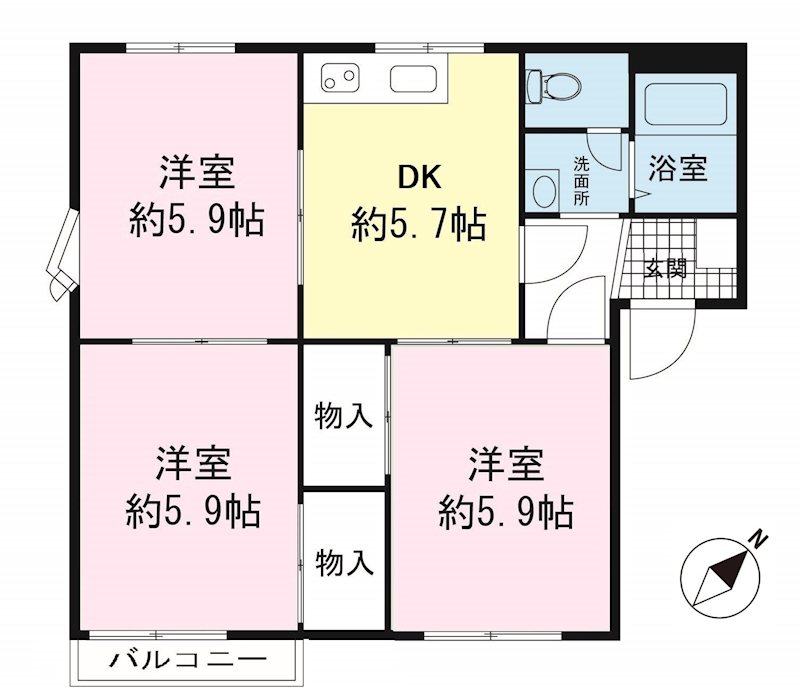 リバーサイド中島A 間取り