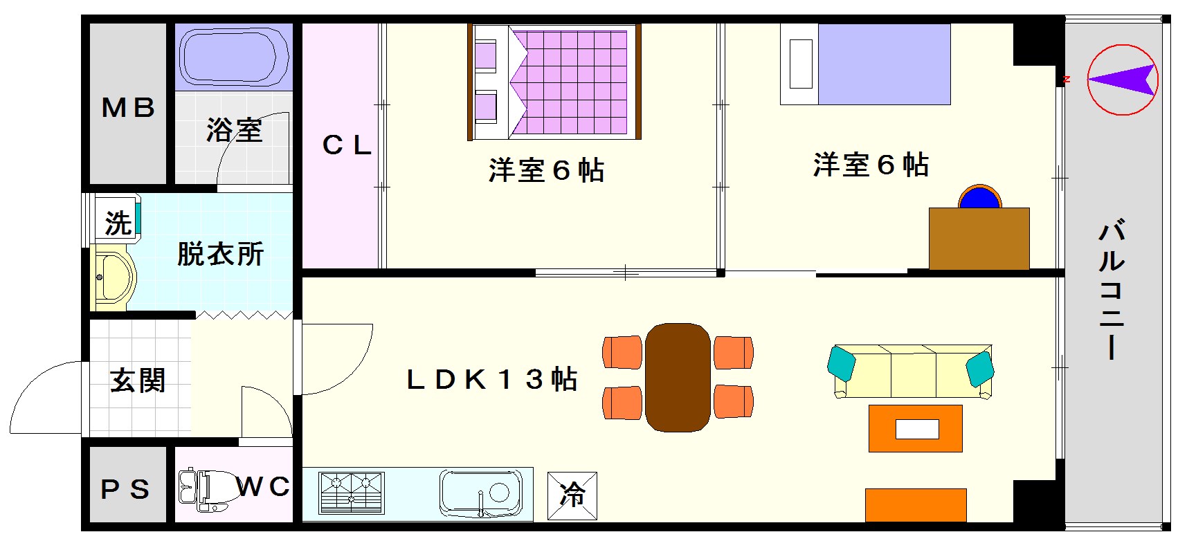 難波リーガルハウス 間取り