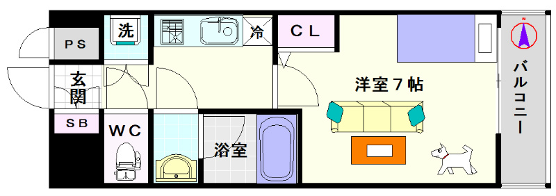エグゼ難波南Ⅴ 間取り