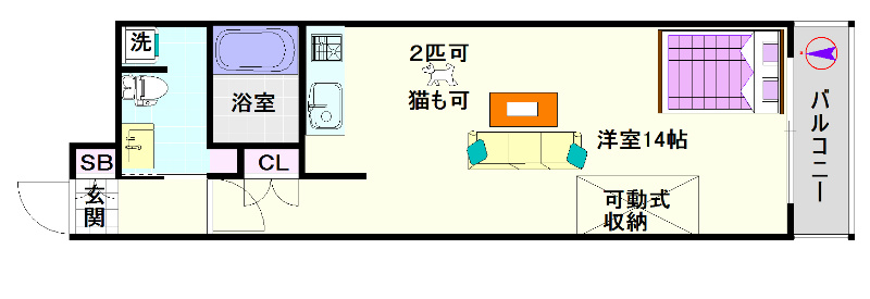 南堀江アパートメント　シエロ 間取り