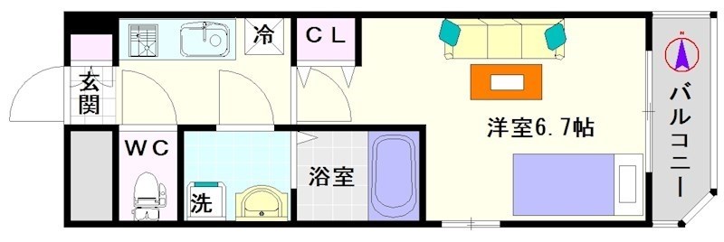Fortuney北堀江 間取り