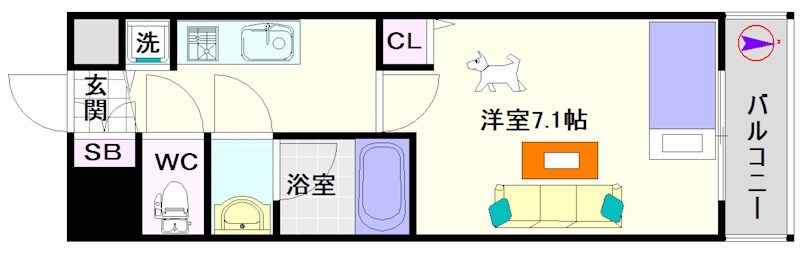 レオンコンフォート難波サウスゲート 間取り