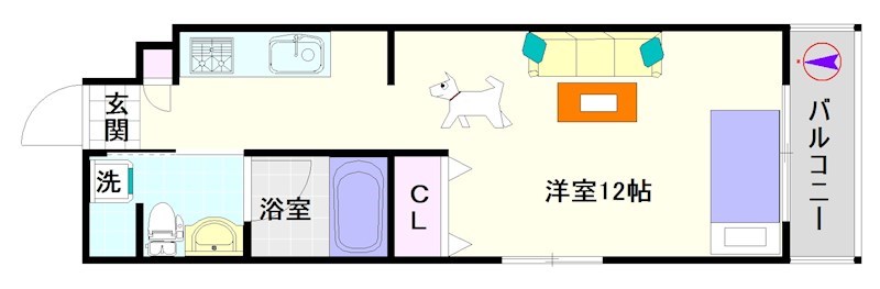 オルフェア難波南Ⅺ番館 間取り