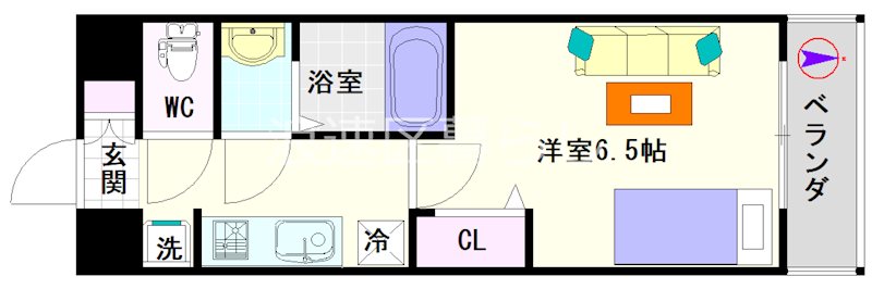 エステムコート四天王寺夕陽丘Ⅱ 間取り