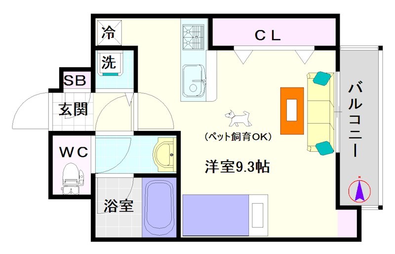 Ｉ　Ｃｕｂｅ　恵美須 間取り
