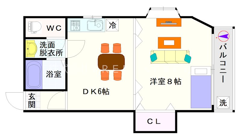 エイチ・ツー・オー大国町 間取り