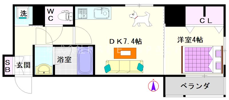 Ｉ　Ｃｕｂｅ　恵美須 間取り