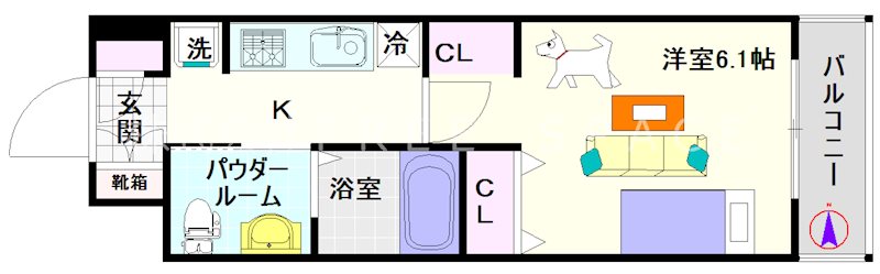 エステムプラザ難波ＷＥＳＴリバークロス 間取り