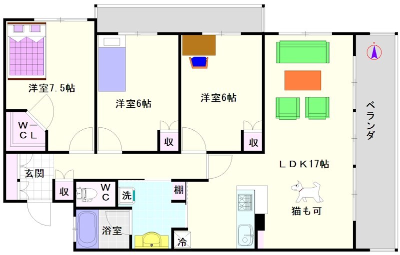 ＣＩＴＹ　ＳＰＩＲＥ難波グレイス 間取り