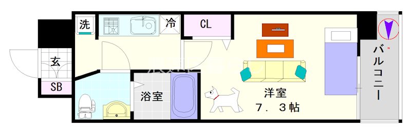 エグゼ難波WESTリバー 間取り