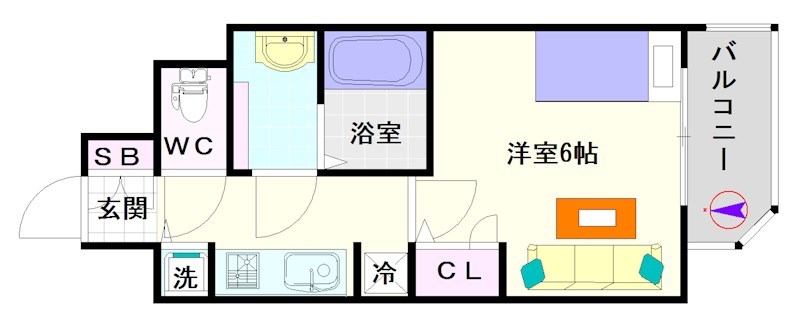 Ｗ-ＳＴＹＬＥなんば 間取り