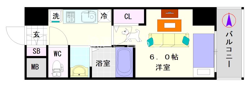 EC難波サウスプレイスⅦリアン 間取り