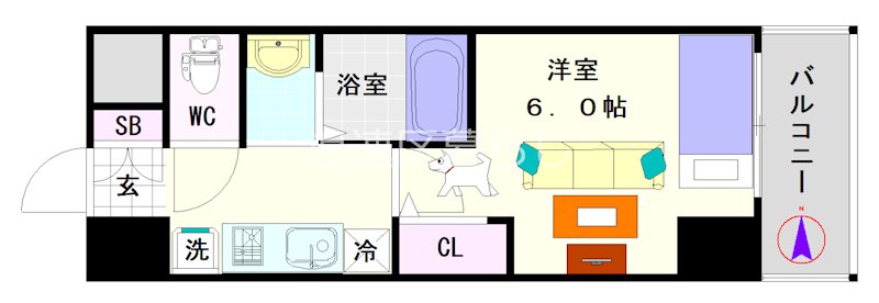 EC難波サウスプレイスⅦリアン 間取り
