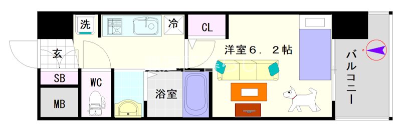 エステムコート難波Ⅶビヨンド 間取り