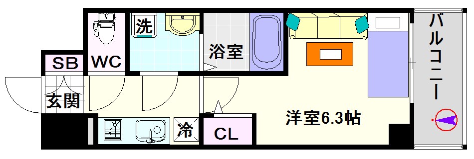 エスリード難波セントラル 間取り