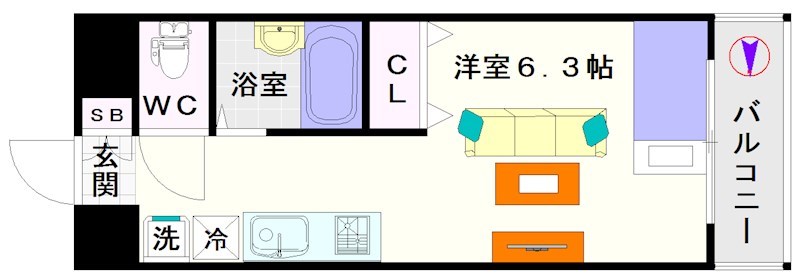 エルミタージュ難波南Ⅴ 間取り