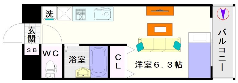 エルミタージュ難波南Ⅴ 間取り