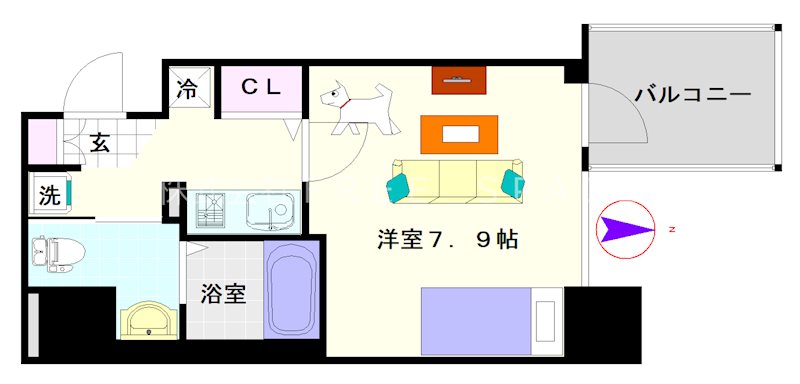 エグゼ難波南Ⅵ 間取り