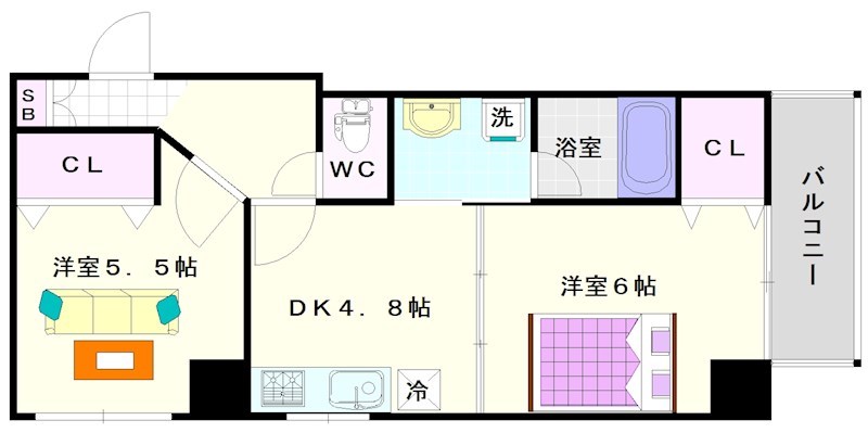 ＺＥＵＳ難波ＣＵＢＥ 間取り